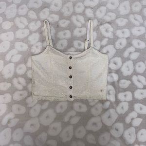 Aeropostale White Lace Crop Top in Size Medium